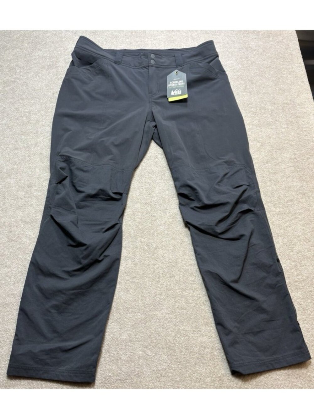 REI Women's Pants Black Co-op Screenline Hybrid Stretch Hiking Snow Free Ship
